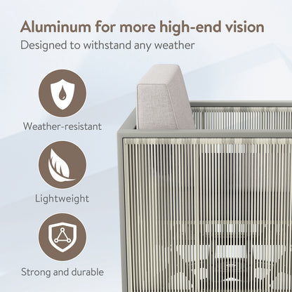 2-Piece Patio Chairs - Light Grey Wicker Frame, BM Series