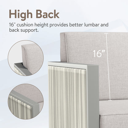 2-Piece Patio Chairs - Light Grey Wicker Frame, BM Series