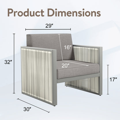 2-Piece Patio Chairs - Light Grey Wicker Frame, BM Series