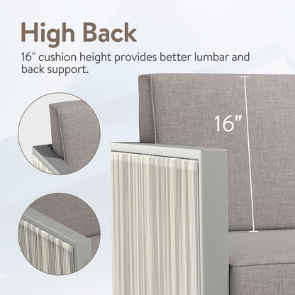 2-Piece Patio Chairs - Light Grey Wicker Frame, BM Series