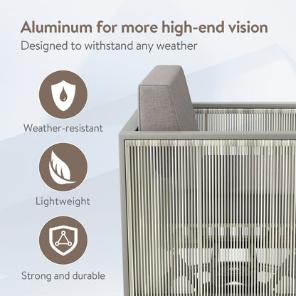 2-Piece Patio Chairs - Light Grey Wicker Frame, BM Series