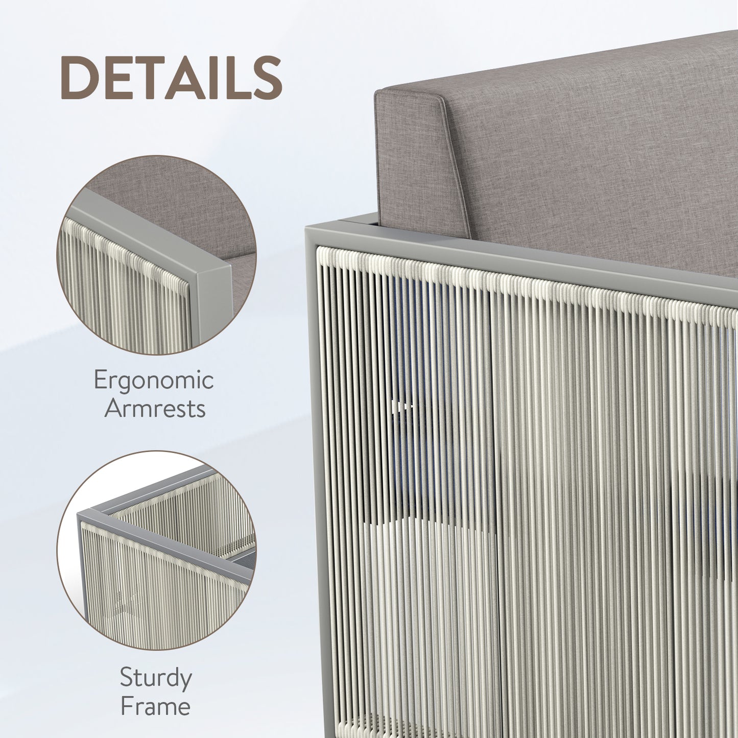 2-Piece Patio Chairs - Light Grey Wicker Frame, BM Series