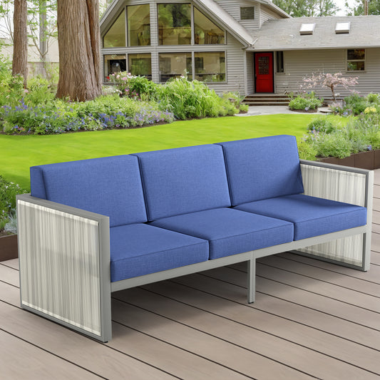 Outdoor Sofa - Light Grey Wicker Frame, BM Series