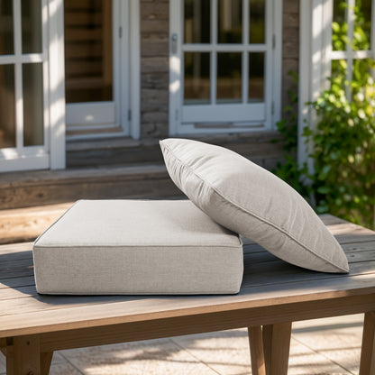 High Back Deep Seat Cushion, 2-Piece Set for Patio Sofas and Chairs, 6"H x 22"W x 24"D