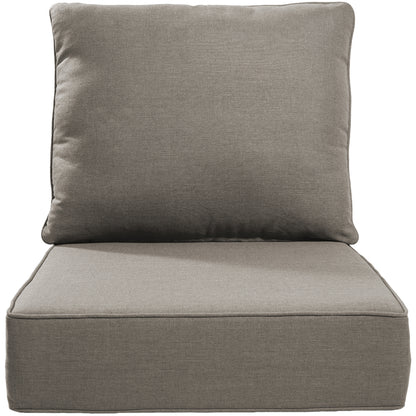 High Back Deep Seat Cushion, 2-Piece Set for Patio Sofas and Chairs, 6"H x 22"W x 24"D