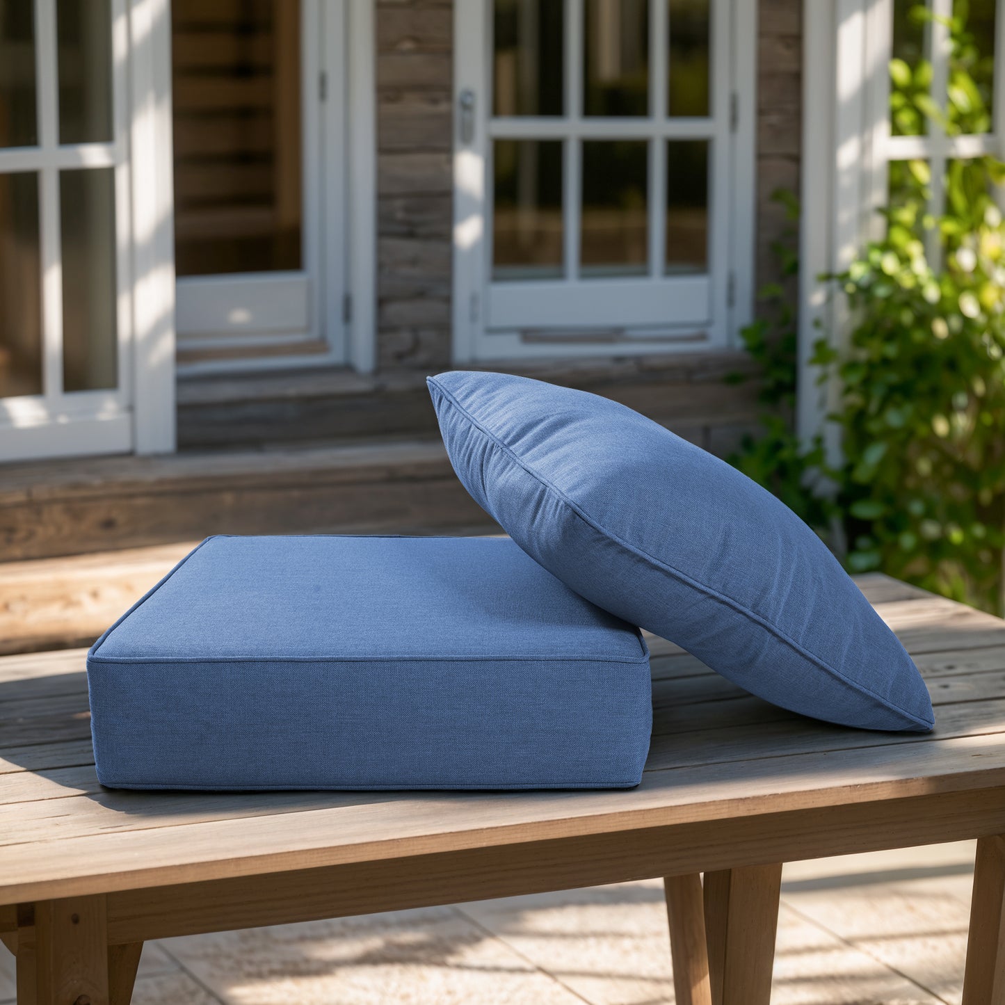 High Back Deep Seat Cushion, 2-Piece Set for Patio Sofas and Chairs, 6"H x 22"W x 24"D