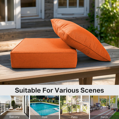 High Back Deep Seat Cushion, 2-Piece Set for Patio Sofas and Chairs, 6"H x 22"W x 24"D