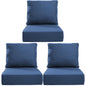 High Back Deep Seat Cushion, 6-Piece Set for Patio Sofas and Chairs, 6"H x 22"W x 24"D