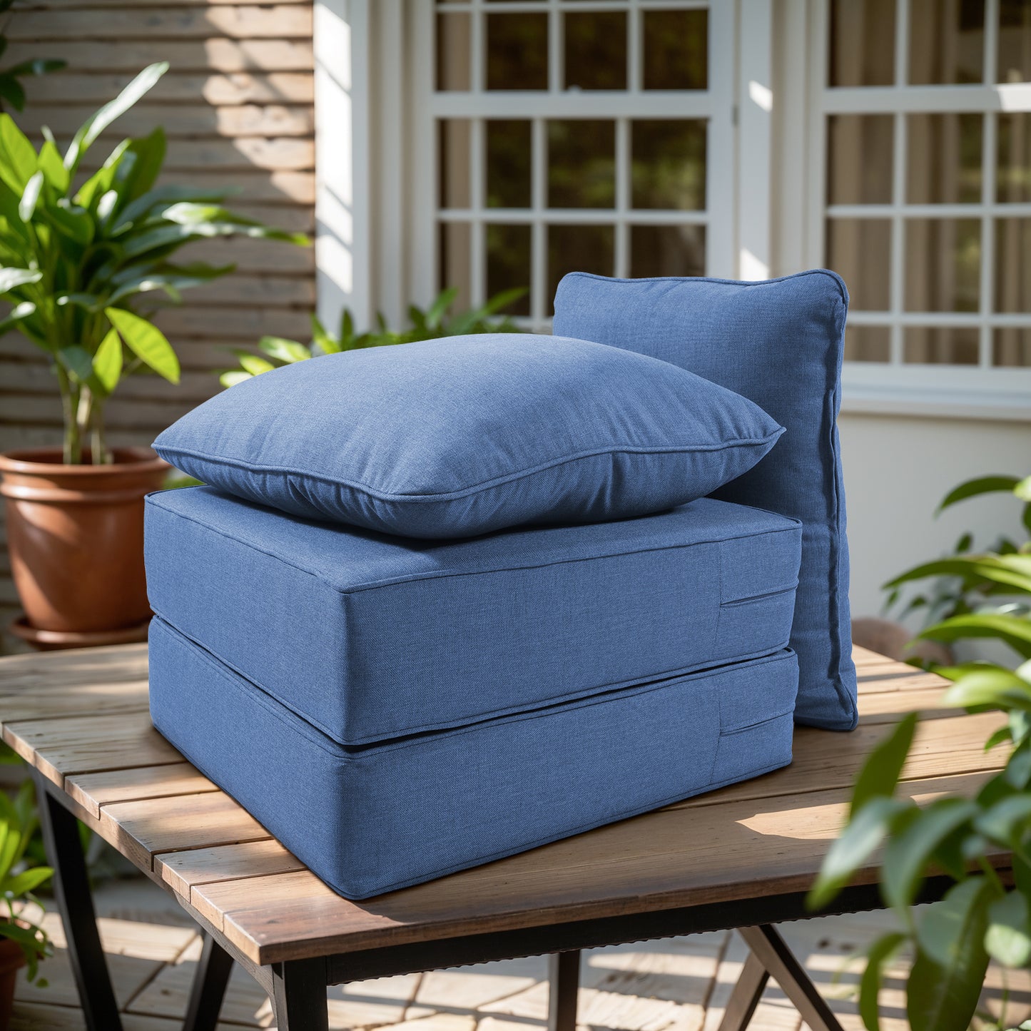 High Back Deep Seat Cushion, 6-Piece Set for Patio Sofas and Chairs, 6"H x 22"W x 24"D
