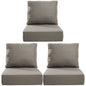 High Back Deep Seat Cushion, 6-Piece Set for Patio Sofas and Chairs, 6"H x 22"W x 24"D