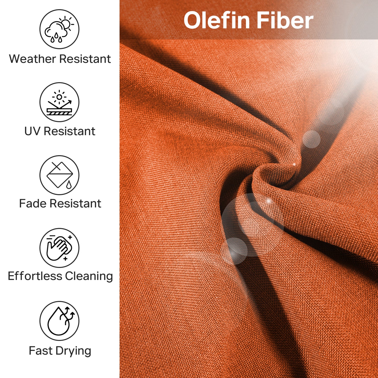 High Back Deep Seat Cushion, 6-Piece Set for Patio Sofas and Chairs, 6"H x 22"W x 24"D