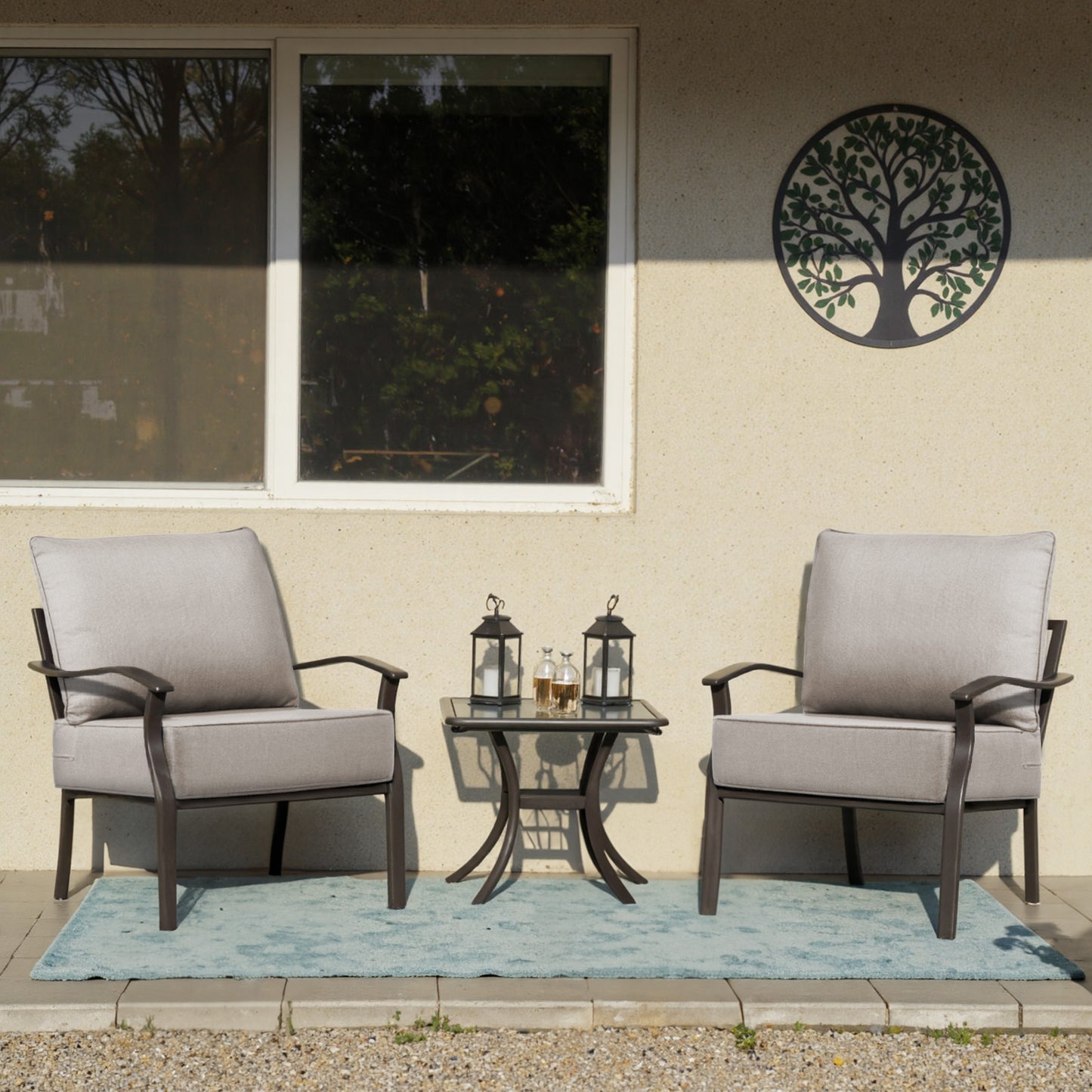 Belord 10-Piece Outdoor Deep Seat Cushion Set, 24"x22", 6-Inch Thick Seat and Back Cushions for Patio Chairs or Sofas