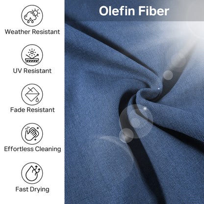 Luxury 12-Pc Patio Cushion - 6 Seat + 6 Back Cushions with Olefin Fabric and Zipper, 6"H x 22"W x 24"D