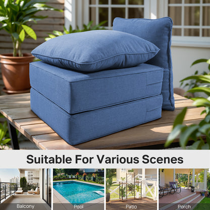 Belord 10-Piece Outdoor Deep Seat Cushion Set, 24"x22", 6-Inch Thick Seat and Back Cushions for Patio Chairs or Sofas