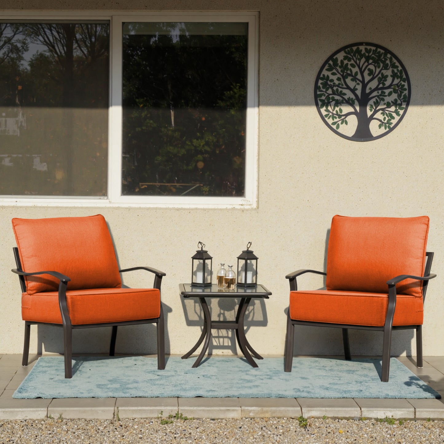 Luxury 12-Pc Patio Cushion - 6 Seat + 6 Back Cushions with Olefin Fabric and Zipper, 6"H x 22"W x 24"D