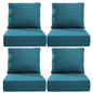 6" Thick Outdoor Cushions 22x24x6, 4-Set Deep Seat Patio Cushions with Removable Cover, Waterproof & Fade Resistant Replacement for Wicker Chair, Loveseat, Sofa
