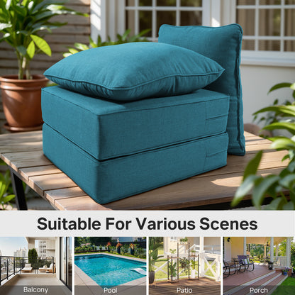 6" Thick Outdoor Cushions 22x24x6, 4-Set Deep Seat Patio Cushions with Removable Cover, Waterproof & Fade Resistant Replacement for Wicker Chair, Loveseat, Sofa