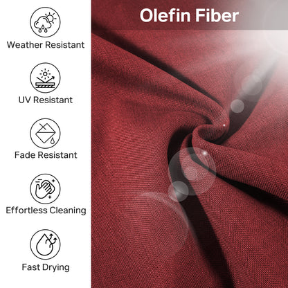 Luxury 12-Pc Patio Cushion - 6 Seat + 6 Back Cushions with Olefin Fabric and Zipper, 6"H x 22"W x 24"D