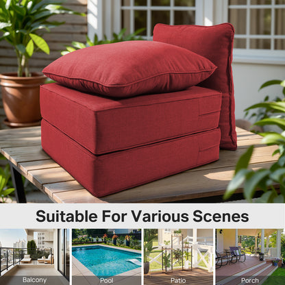 6" Thick Outdoor Cushions 22x24x6, 4-Set Deep Seat Patio Cushions with Removable Cover, Waterproof & Fade Resistant Replacement for Wicker Chair, Loveseat, Sofa