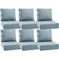 Luxury 12-Pc Patio Cushion - 6 Seat + 6 Back Cushions with Olefin Fabric and Zipper, 6"H x 22"W x 24"D