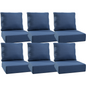 Luxury 12-Pc Patio Cushion - 6 Seat + 6 Back Cushions with Olefin Fabric and Zipper, 6"H x 22"W x 24"D