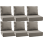 Luxury 12-Pc Patio Cushion - 6 Seat + 6 Back Cushions with Olefin Fabric and Zipper, 6"H x 22"W x 24"D