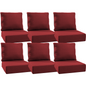 Luxury 12-Pc Patio Cushion - 6 Seat + 6 Back Cushions with Olefin Fabric and Zipper, 6"H x 22"W x 24"D