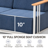 BINGLI Premium 3-Piece Patio Lounge Set - Sofa & 2 Ottomans - 10 Inch Thick Cushions with Commercial-Grade Weather Resistance - Belord