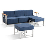 BINGLI Premium 3-Piece Patio Lounge Set - Sofa & 2 Ottomans - 10 Inch Thick Cushions with Commercial-Grade Weather Resistance - Belord