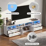 Save 50% - Belord High Gloss TV Stand w/ Storage, Fits 75" TV - Belord