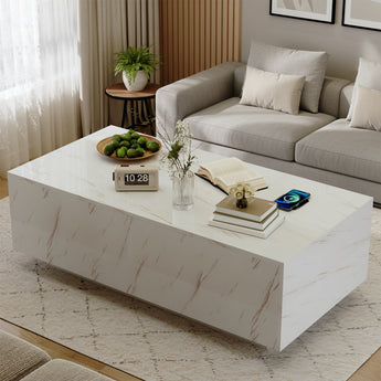 Save 50% - 47.2" LED Lift Top Coffee Table with Wireless Charging & Bluetooth Speaker – Smart Living Room Table with Drawers and Large Storage