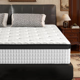 12 Inch Hybrid Mattress - Medium Firm Support with Memory Foam & Pocket Springs for Pressure Relief & Motion Isolation, CertiPUR-US Certified, Available in Twin, Full, Queen, King - Belord