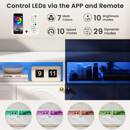 Save 50% - Belord High Gloss TV Stand w/ Storage, Fits 75" TV