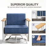 Outdoor Swivel Chair Set of 4 - 6" Thick Cushioned Patio Lounge Chairs, BINGLI - All-Weather Rotating Furniture for Deck & Garden - Belord