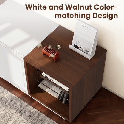 Save 50% - Modern Wooden LED TV Stand for TVs up to 80" with Storage Drawer and Open Shelves