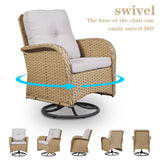 Patio Single PE Wicker Swivel Glider Chair with Thick Cushions, NDS Series - Belord