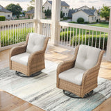Outdoor 2PC PE Rattan Swivel Glider Chairs, NTC Series - Belord