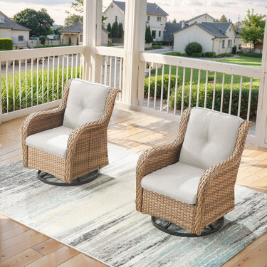 Outdoor 2PC PE Rattan Swivel Glider Chairs, NTC Series - Belord