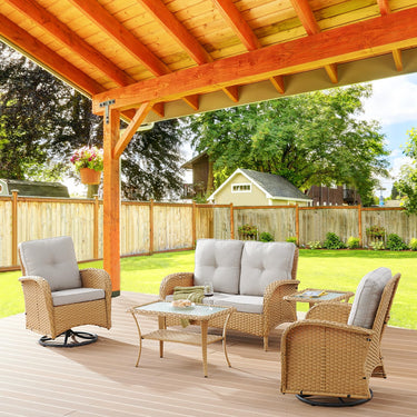 Patio Single PE Wicker Swivel Glider Chair with Thick Cushions, NDS Series - Belord