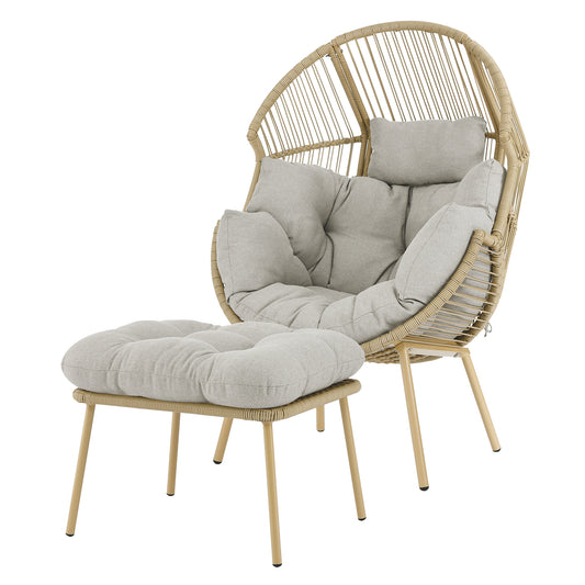 Egg Chair Set with Ottoman