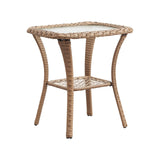Save 50% - Outdoor PE Rattan Storage Side Table with Tempered Glass, NTC Series - Belord