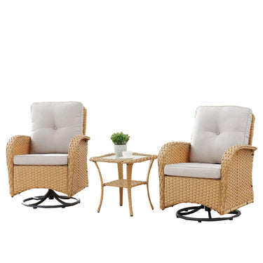 Swivel Glider Chairs Set with Side Table, NDS Series - Belord