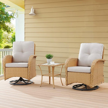 Swivel Glider Chairs Set with Side Table, NDS Series - Belord