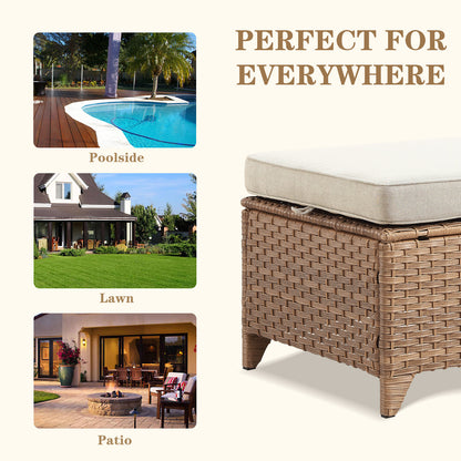 Outdoor PE Rattan Ottoman, NTC Series