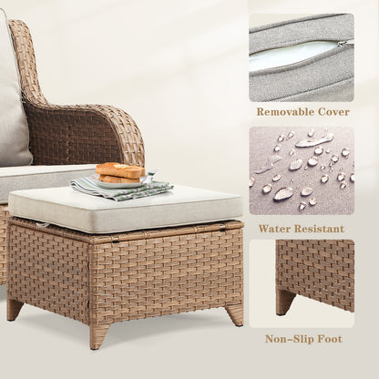 Outdoor PE Rattan Ottoman, NTC Series