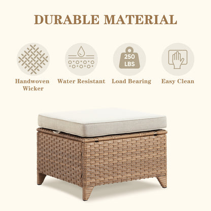 Outdoor PE Rattan Ottoman, NTC Series