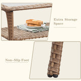 Patio Conversation Set 6-Piece with Sofa, Swivel Glider Chairs, Coffee Table, and Ottoman, NTC Series - Belord