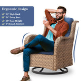 Patio Conversation Set 6-Piece with Sofa, Swivel Glider Chairs, Coffee Table, and Ottoman, NTC Series - Belord
