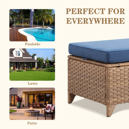 Outdoor PE Rattan Ottoman, NTC Series