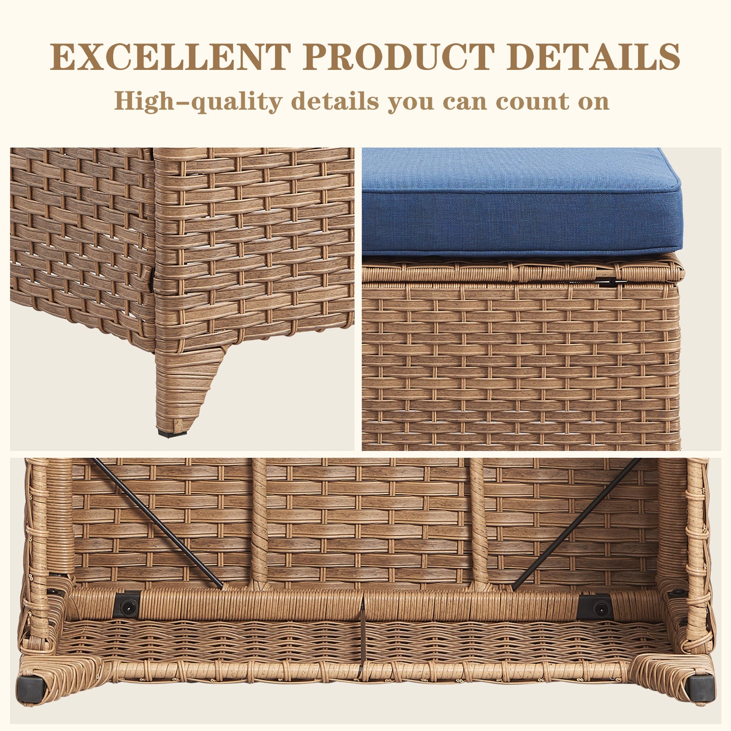 Outdoor PE Rattan Ottoman, NTC Series